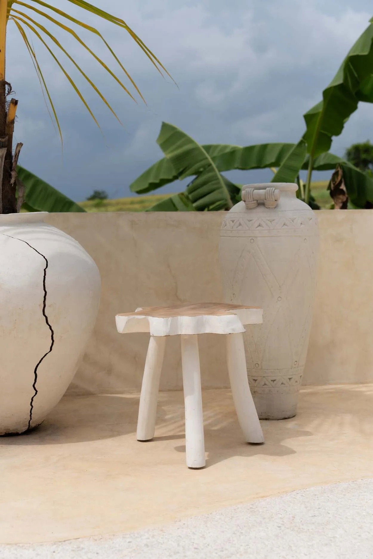 The Organic Side Table - Natural White, 45 x 45, H 40 CM