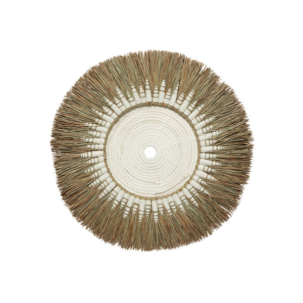The Raffia Macramé Wall Deco - White Natural, Ø 60 cm