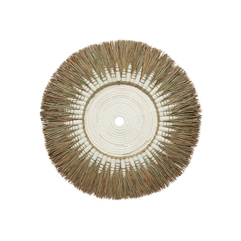 The Raffia Macramé Wall Deco - White Natural, Ø 60 cm