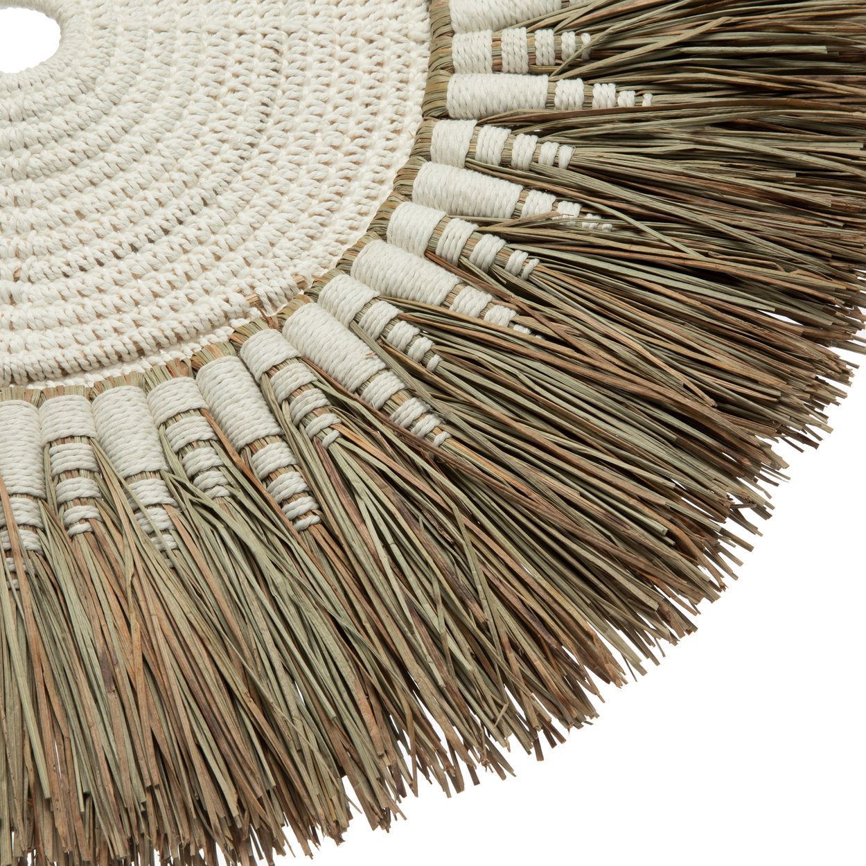 Raffia Macramé Wall Deco - White Natural, Ø 60 cm