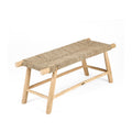 The Porto Seagrass Bench - Teak Wood, Natural - W 110 cm