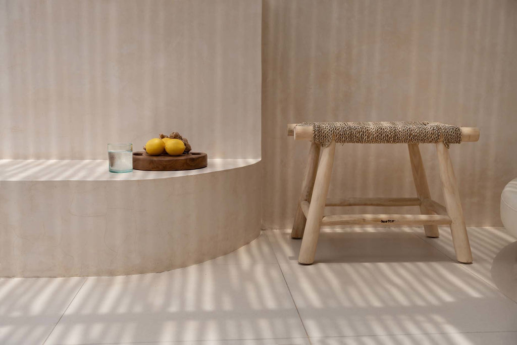 The Porto Seagrass Stool - Natural - 40 x 60, H 45