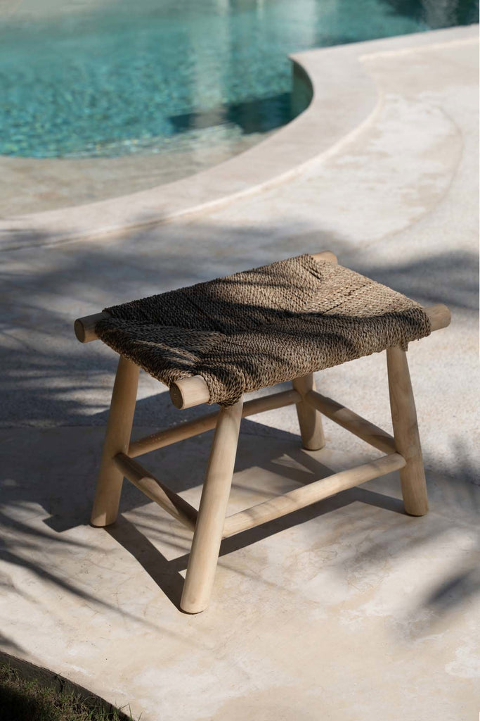 The Porto Seagrass Stool - Natural - 40 x 60, H 45