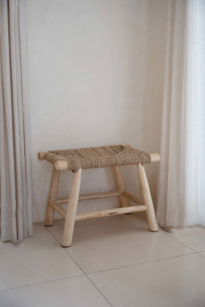 The Porto Seagrass Stool - Natural - 40 x 60, H 45