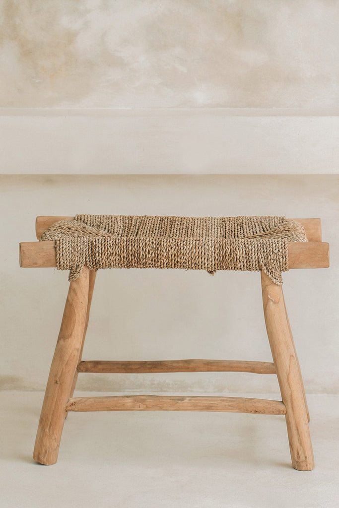 The Porto Seagrass Stool - Natural - 40 x 60, H 45