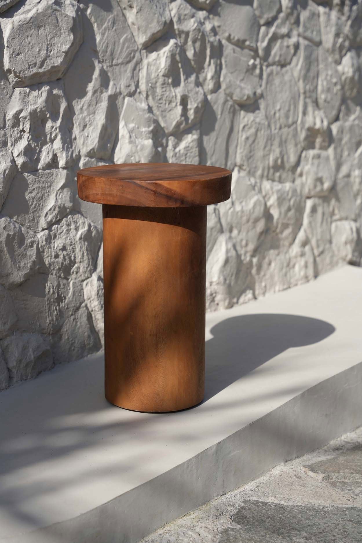 The Inti Side Table - Natural, Teak, Ø 30 cm
