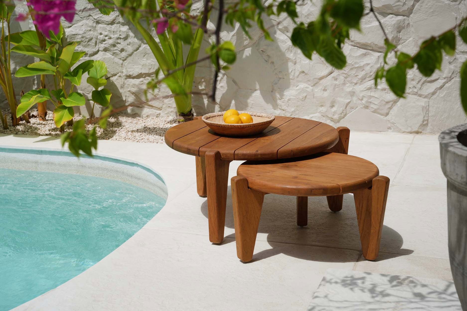 The Seseh Coffee Table - Ø 50 CM - Outdoor, Teak wood