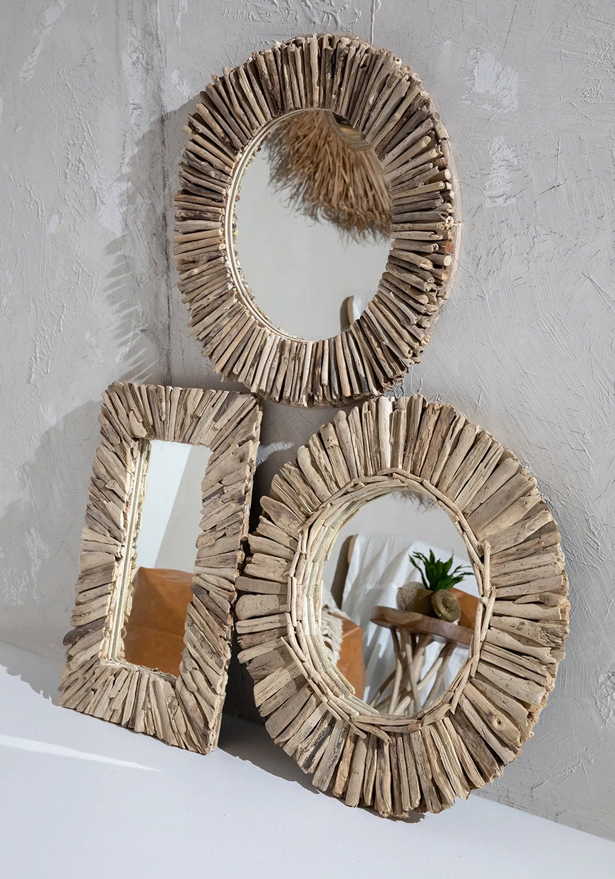 Driftwood Framed Mirror - Natural - 41 x 60 CM
