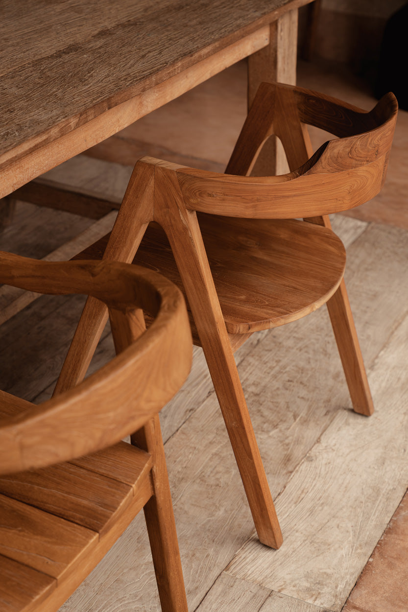 The Nihi Oka Dining Chair - Teak Wood, Outdoor