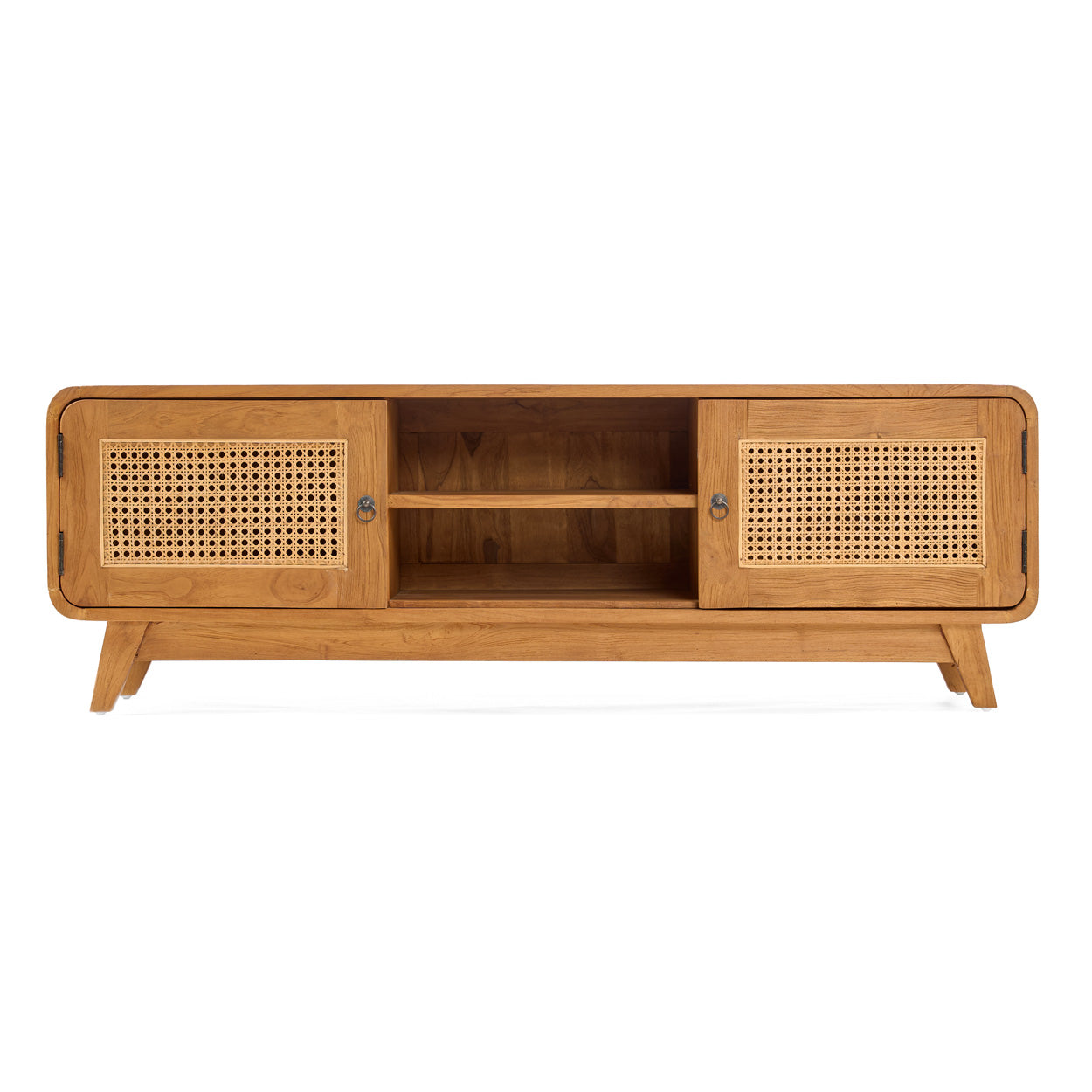 DUNE TV CABINET - NATURAL, TEAK & RATTAN