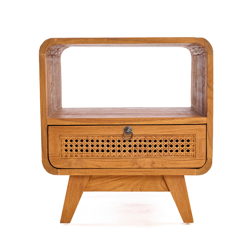 Nightstand The Breeze, Teak wood, - Natural