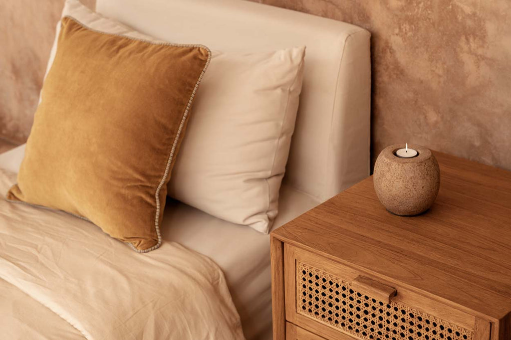 Nightstand Harmony - Teak wood, Natural