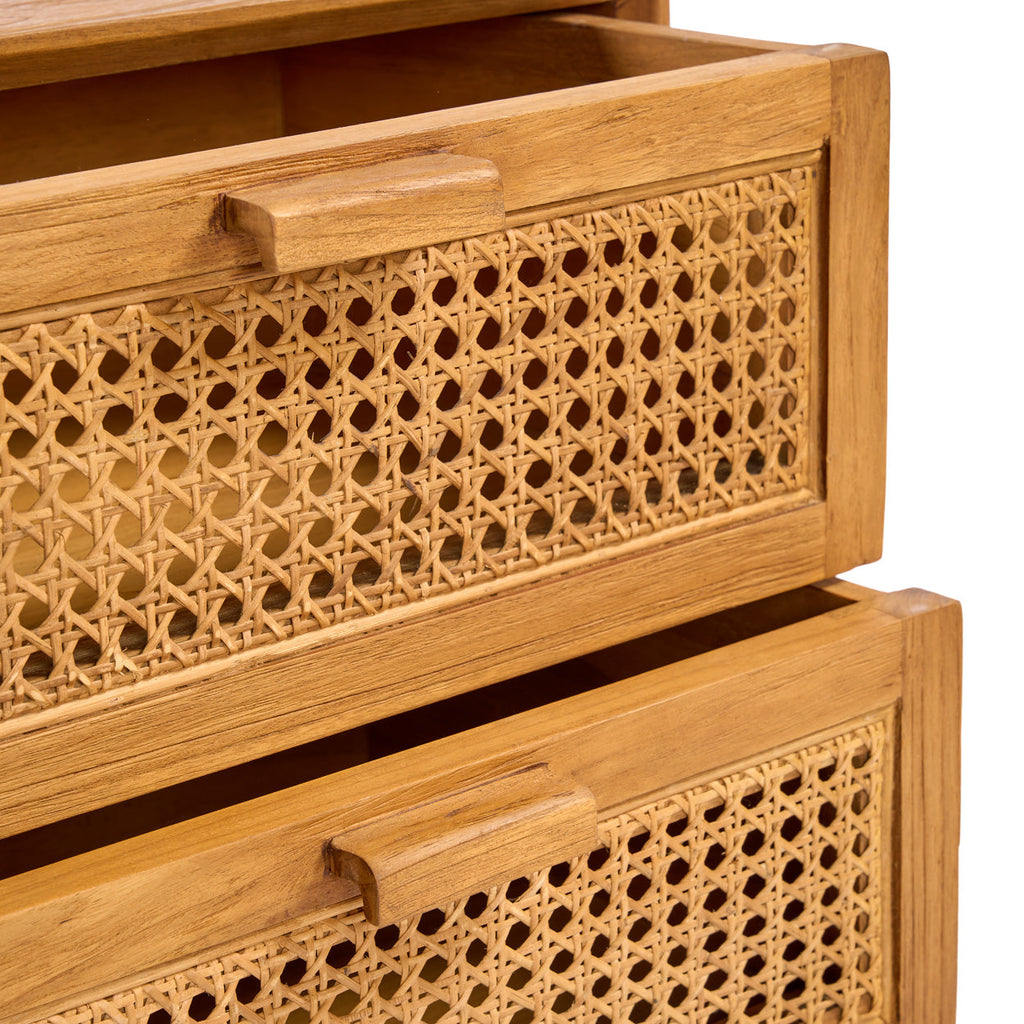 Nightstand Harmony - Teak wood, Natural