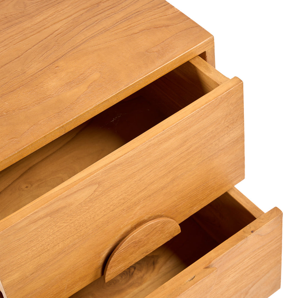 Nightstand Eclipse, Teak wood, Natural