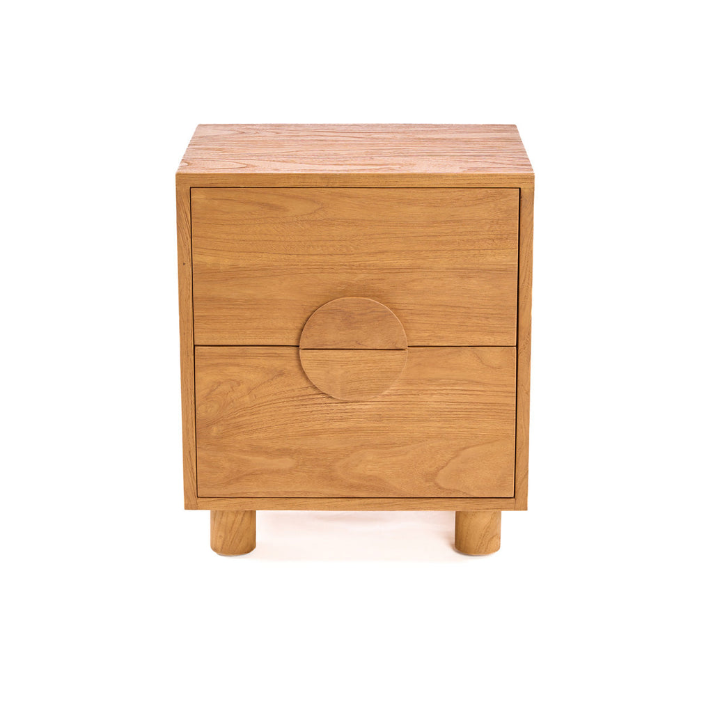 Nightstand Eclipse, Teak wood, Natural