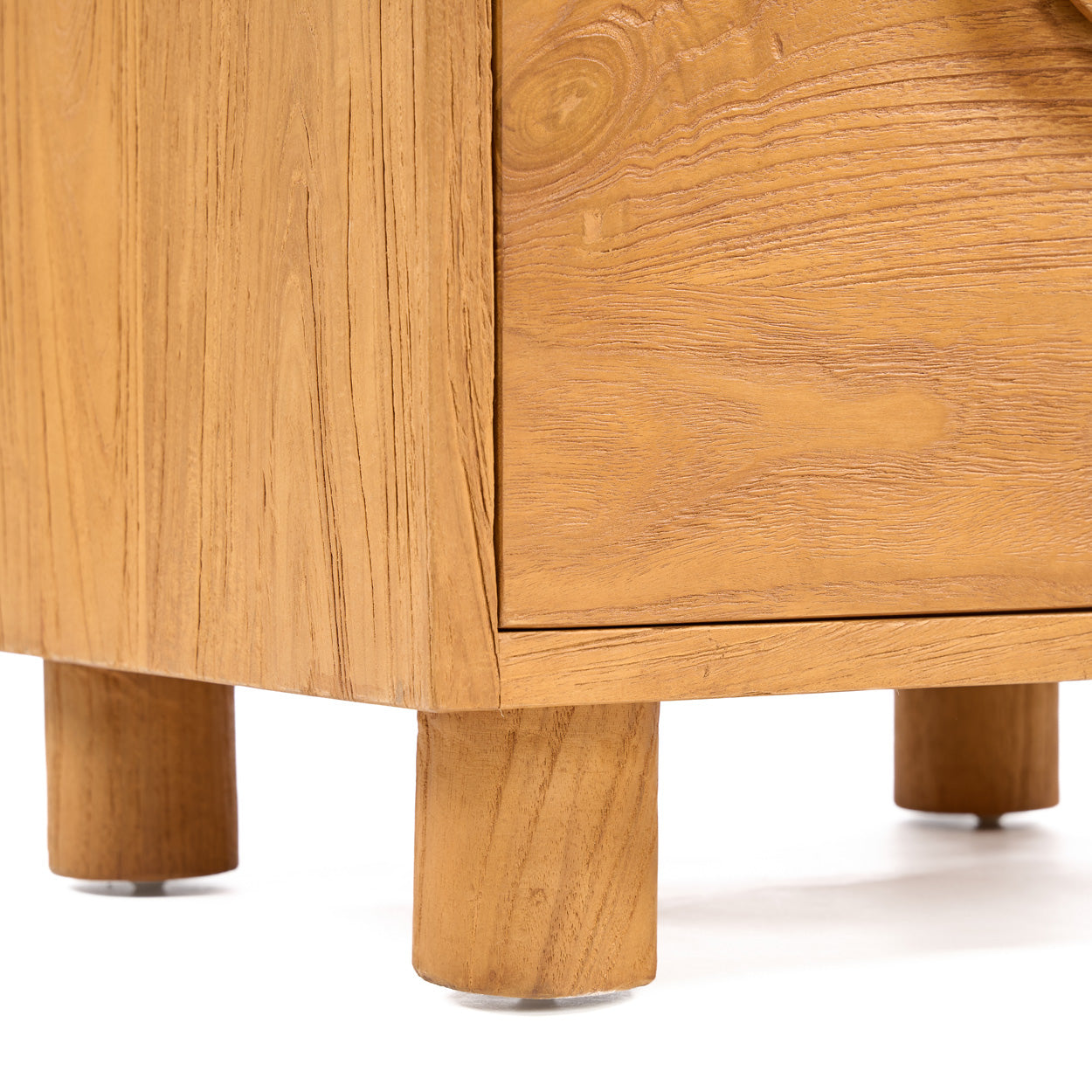 Nightstand Eclipse, Teak wood, Natural