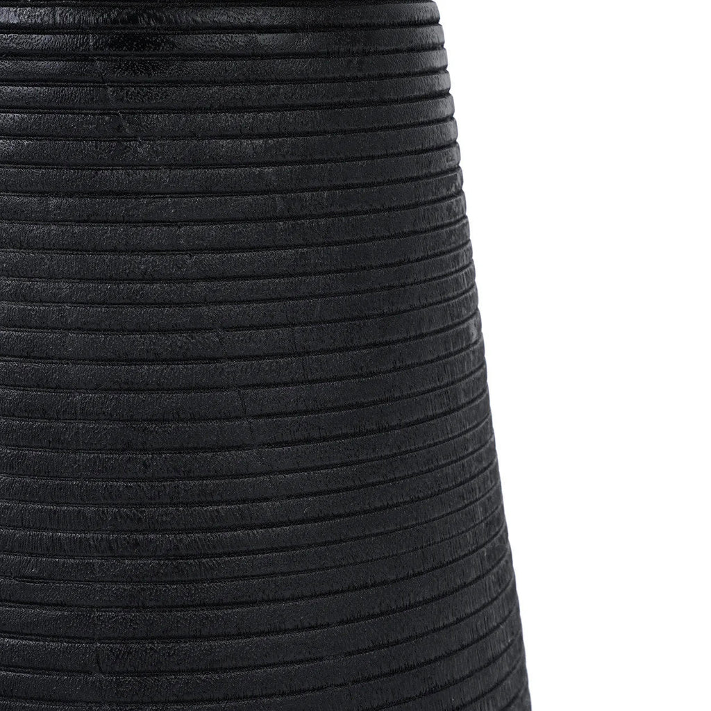 The End Side Table - Natural- Black, Suar wood, 40 x 40, H 50 CM