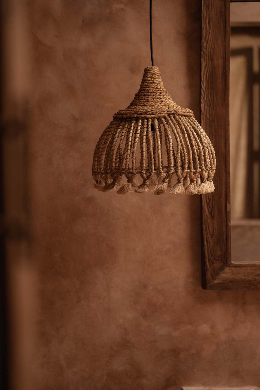 The Abaca Tassel Pendant - Natural - Ø 31, H 31 cm