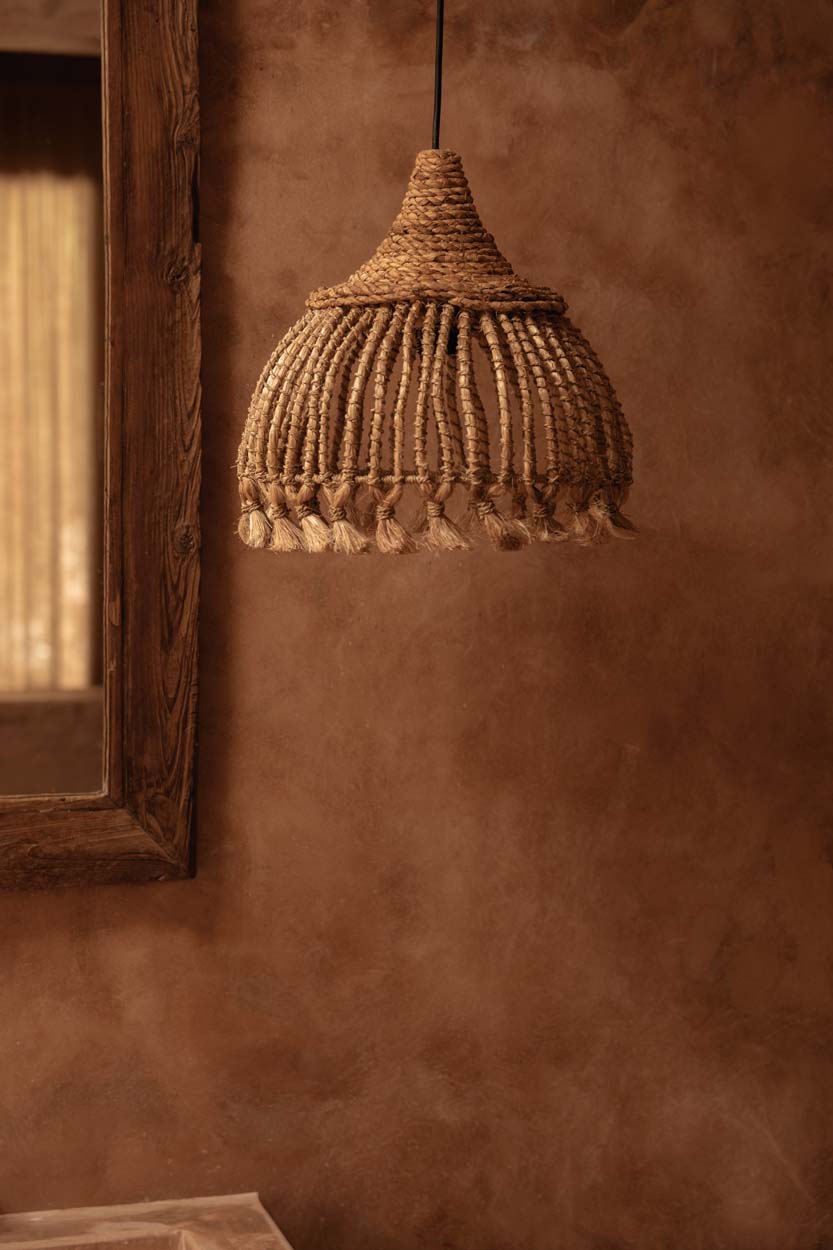 The Abaca Tassel Pendant - Natural - Ø 31, H 31 cm