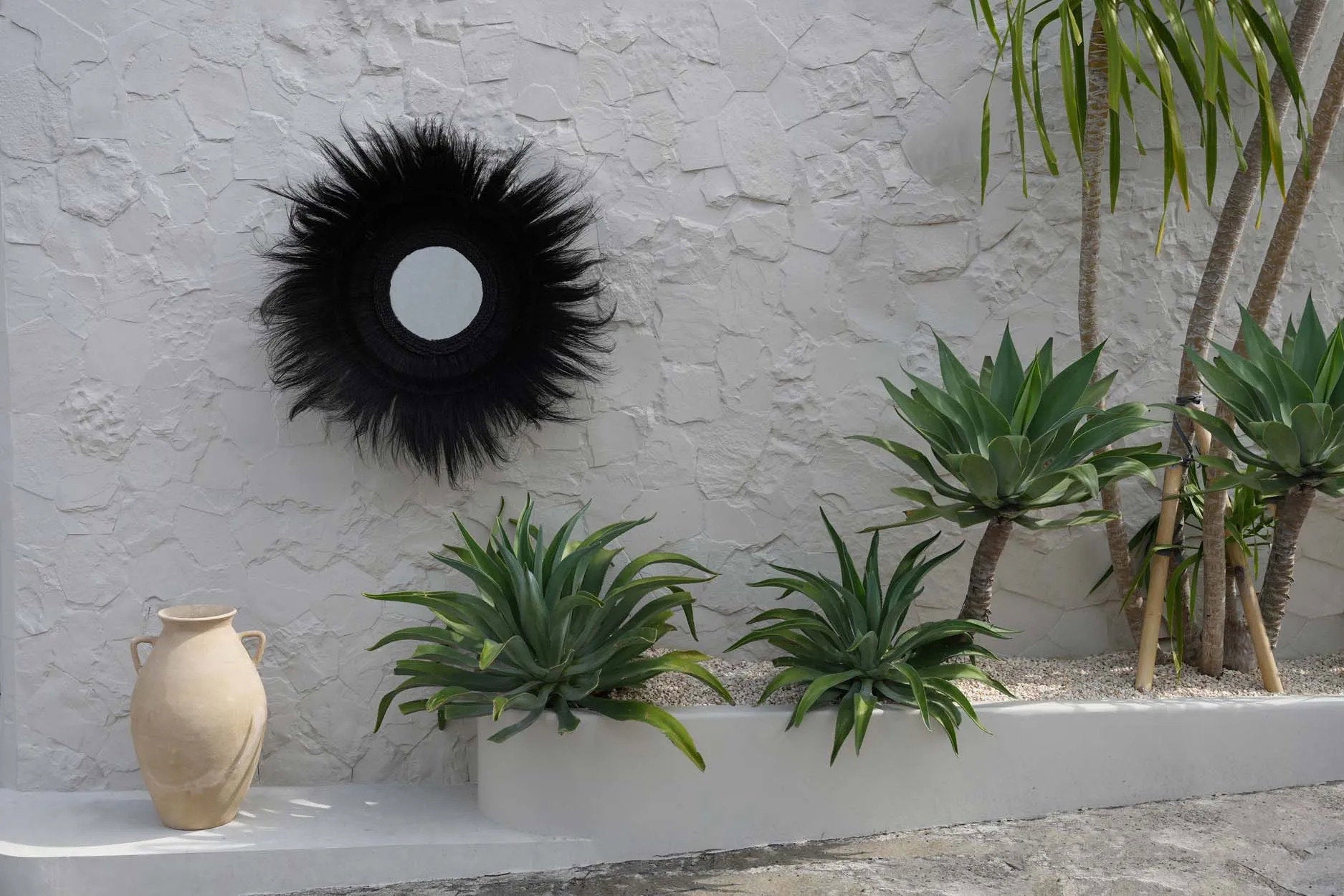 Sunken Forest Mirror - Black- Ø 90 cm