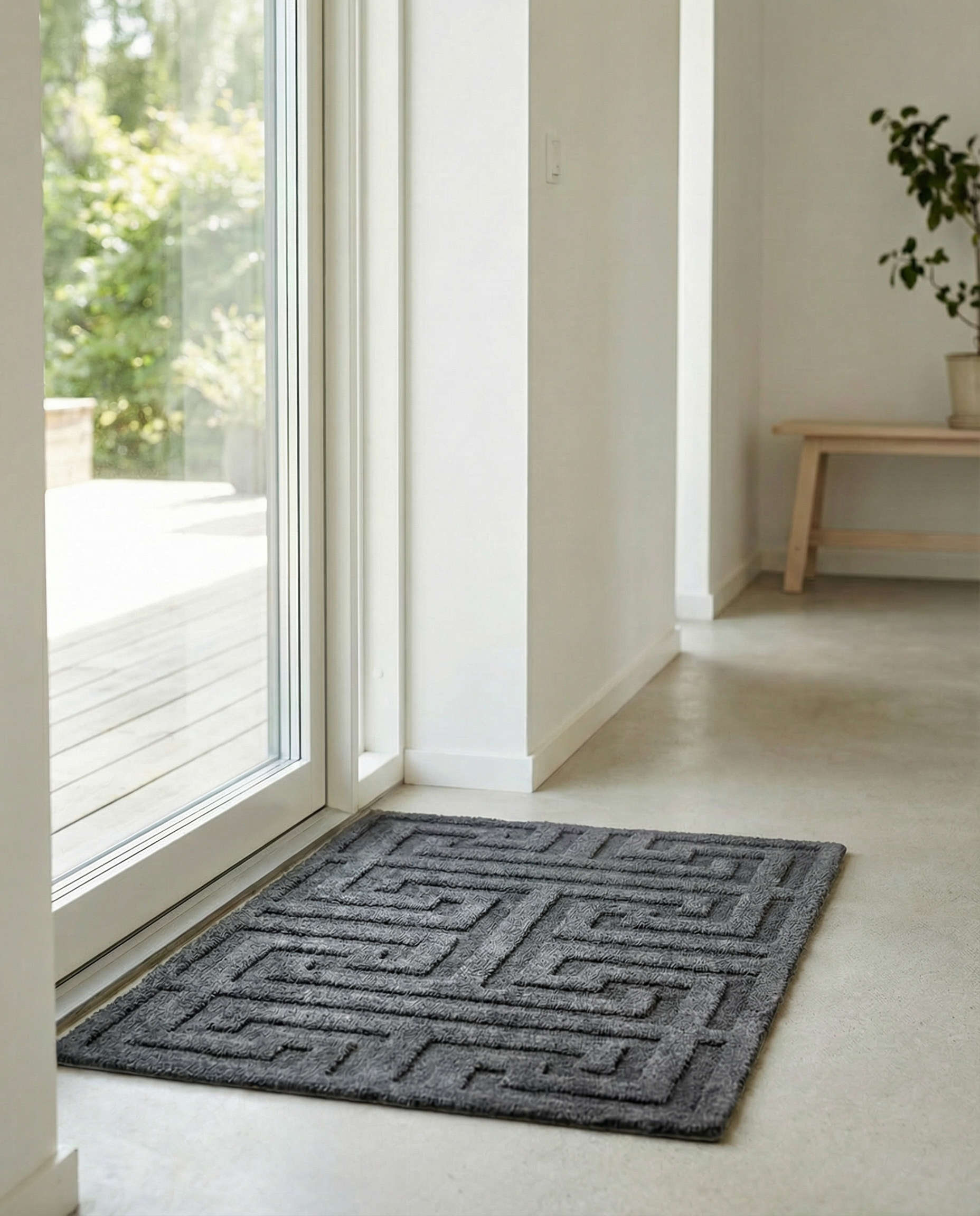 KEY DOORMAT, WOOL, TITANIUM