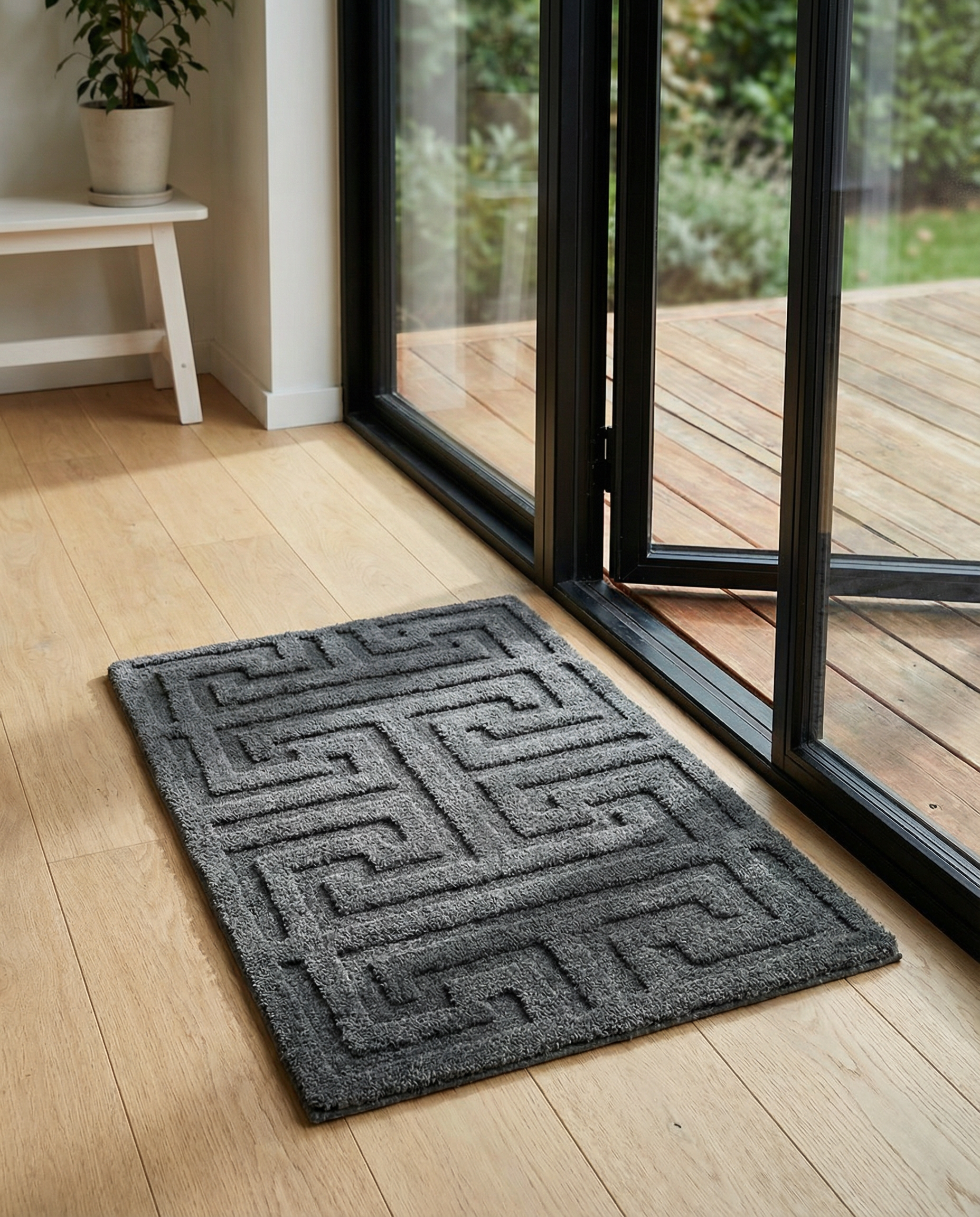 KEY DOORMAT, WOOL, TITANIUM