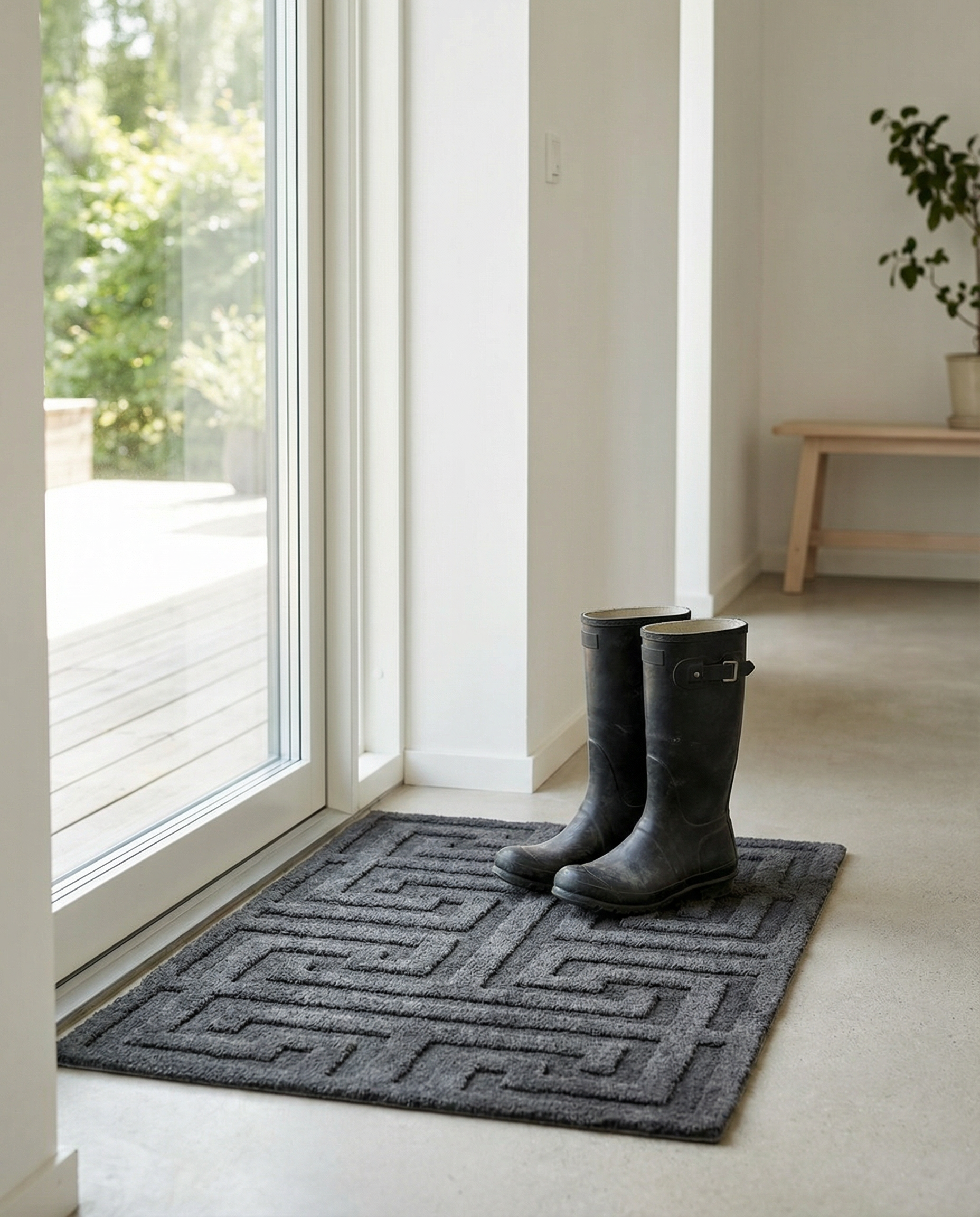 KEY DOORMAT, WOOL, TITANIUM