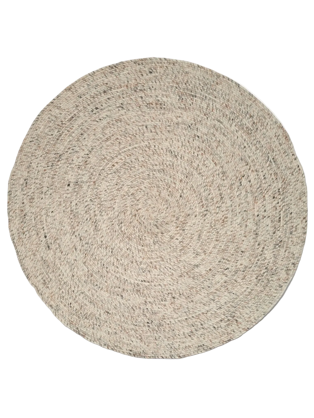 MERINO Round Wool Rug, Natural Beige