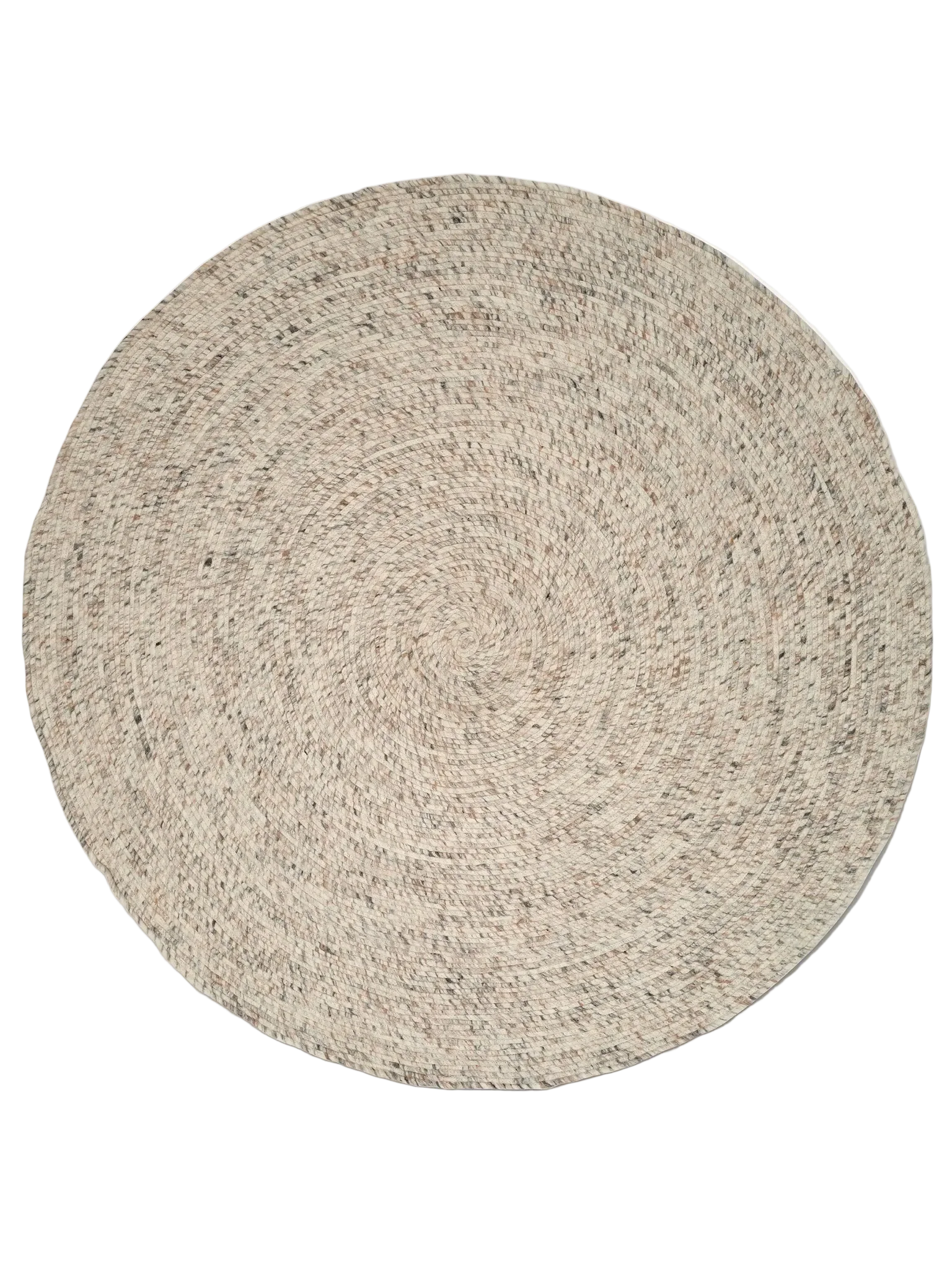 MERINO Round Wool Rug, Natural Beige