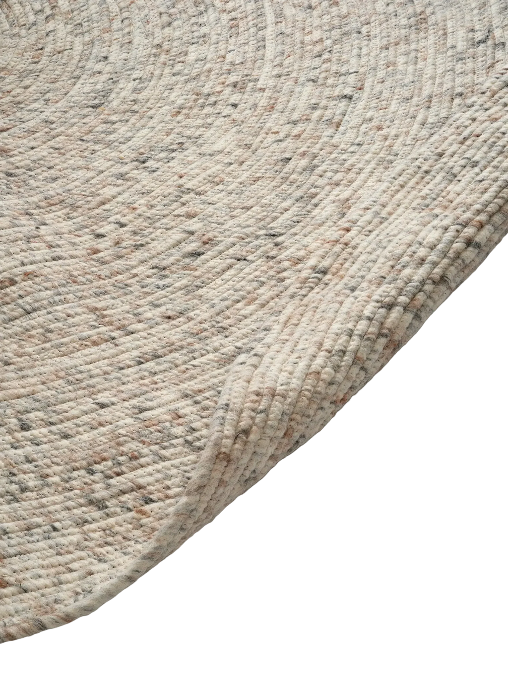 MERINO Round Wool Rug, Natural Beige