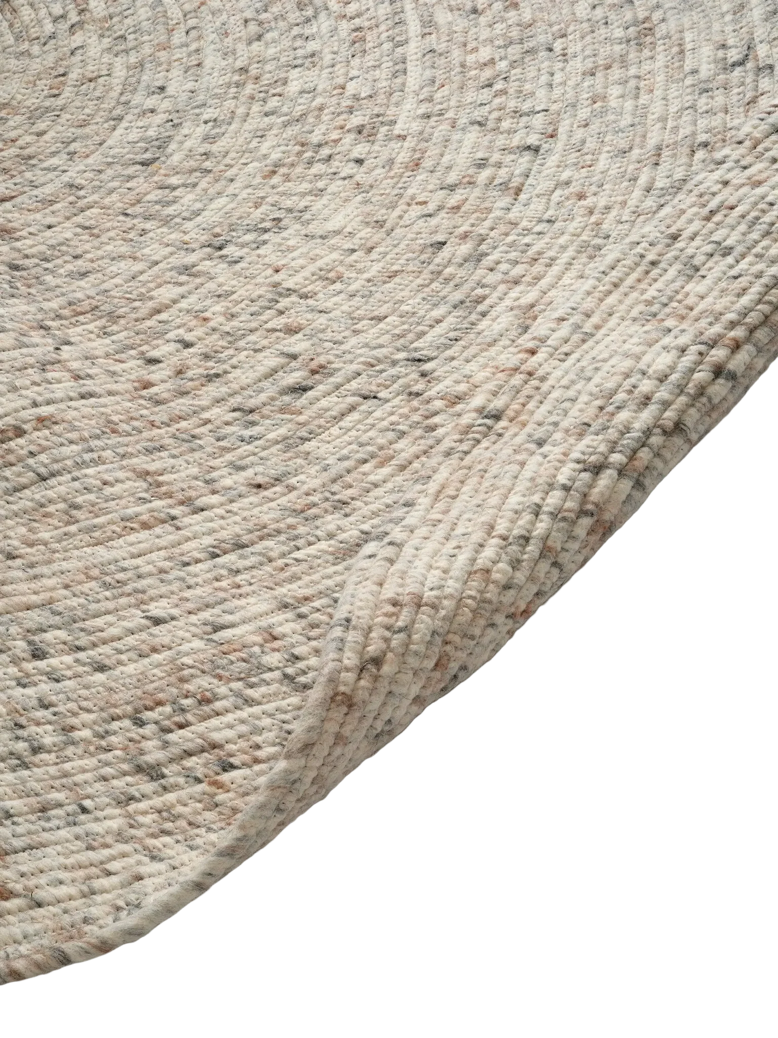 MERINO Round Wool Rug, Natural Beige