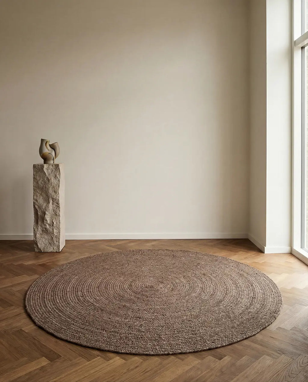 Rug Merino Brown – Round