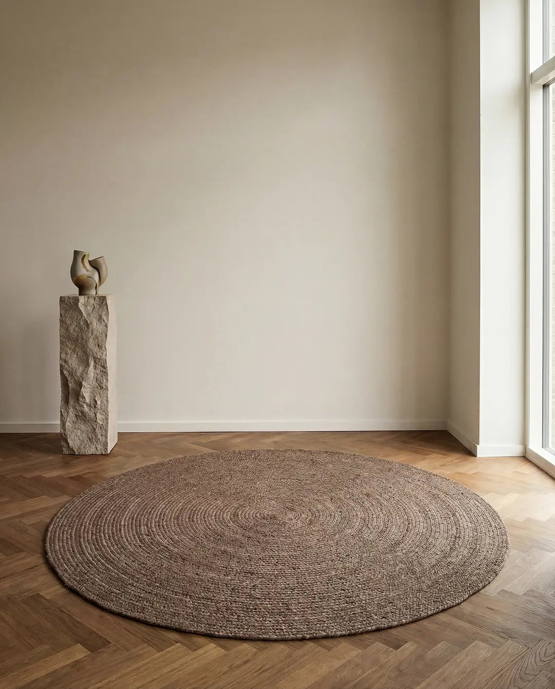 Rug Merino Brown – Round