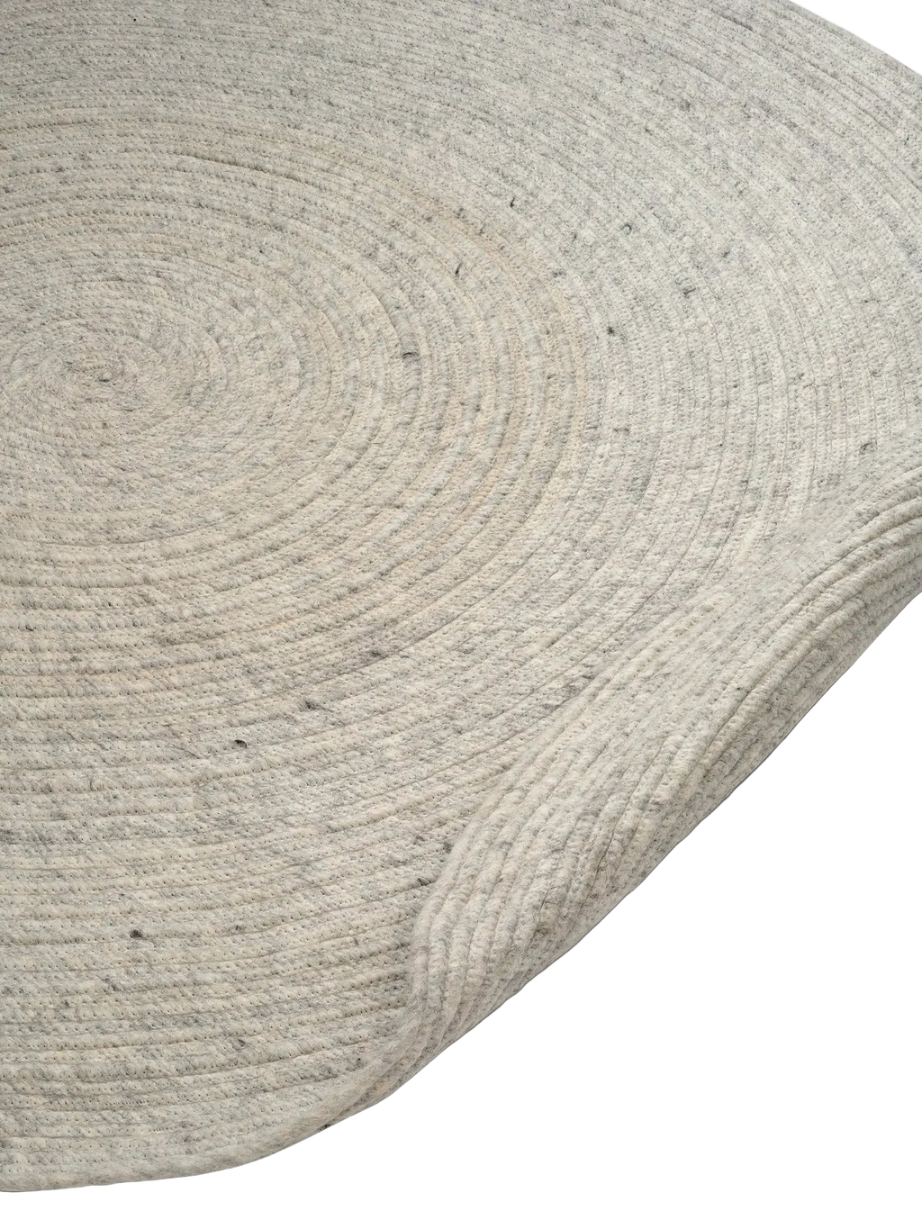 MERINO Round Wool Rug, Concrete