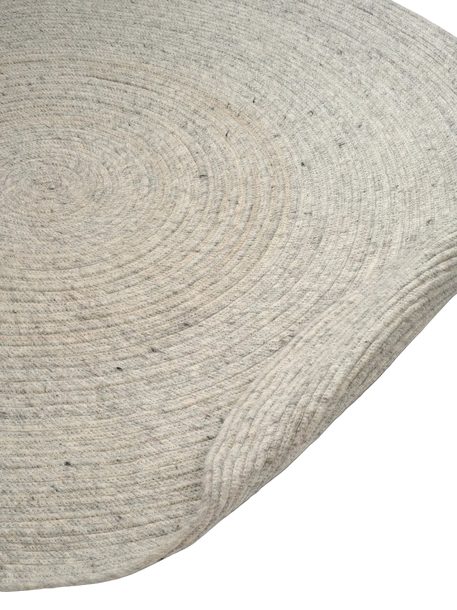 MERINO Round Wool Rug, Concrete