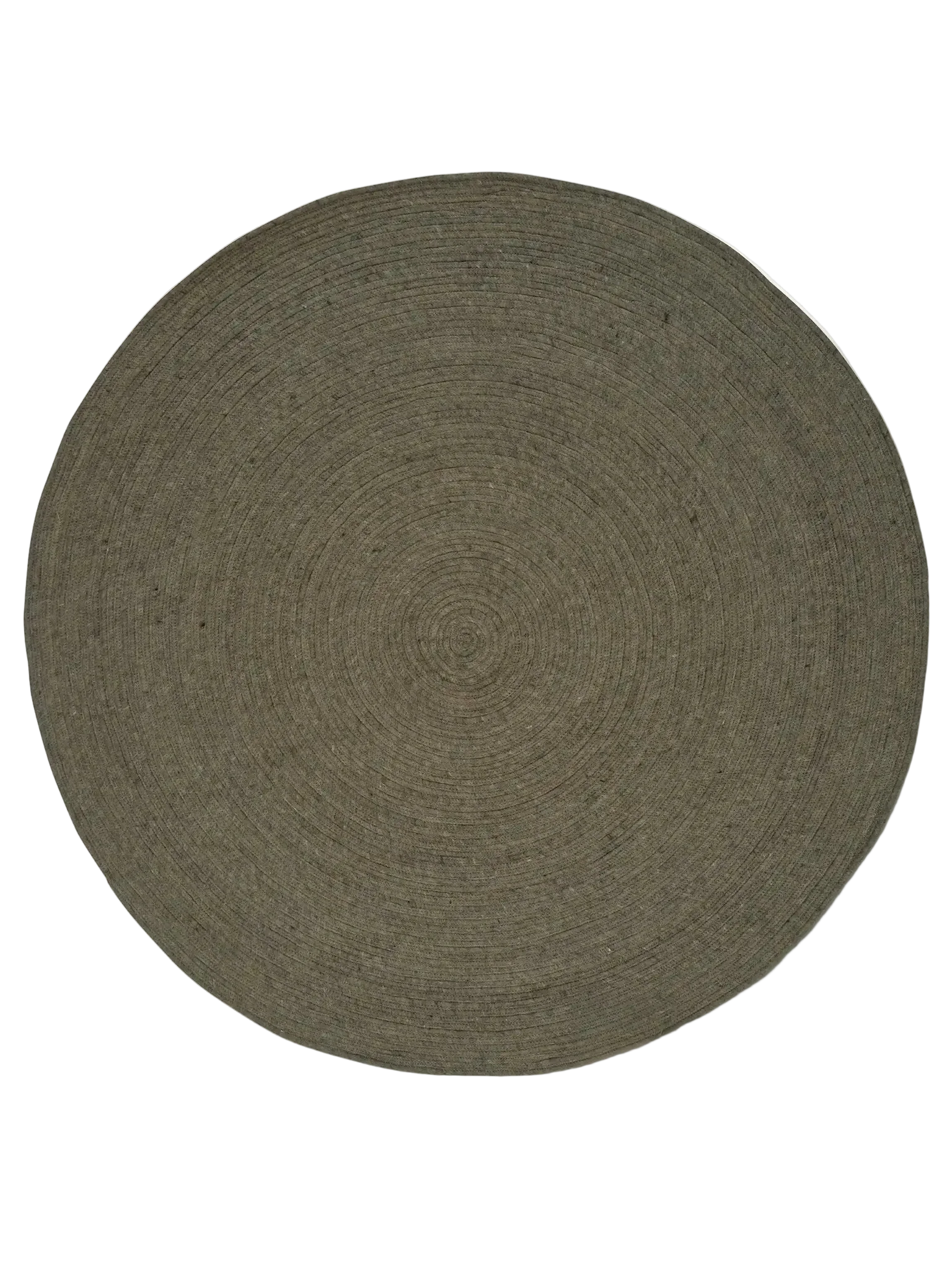MERINO Round Wool Rug, Forest Green