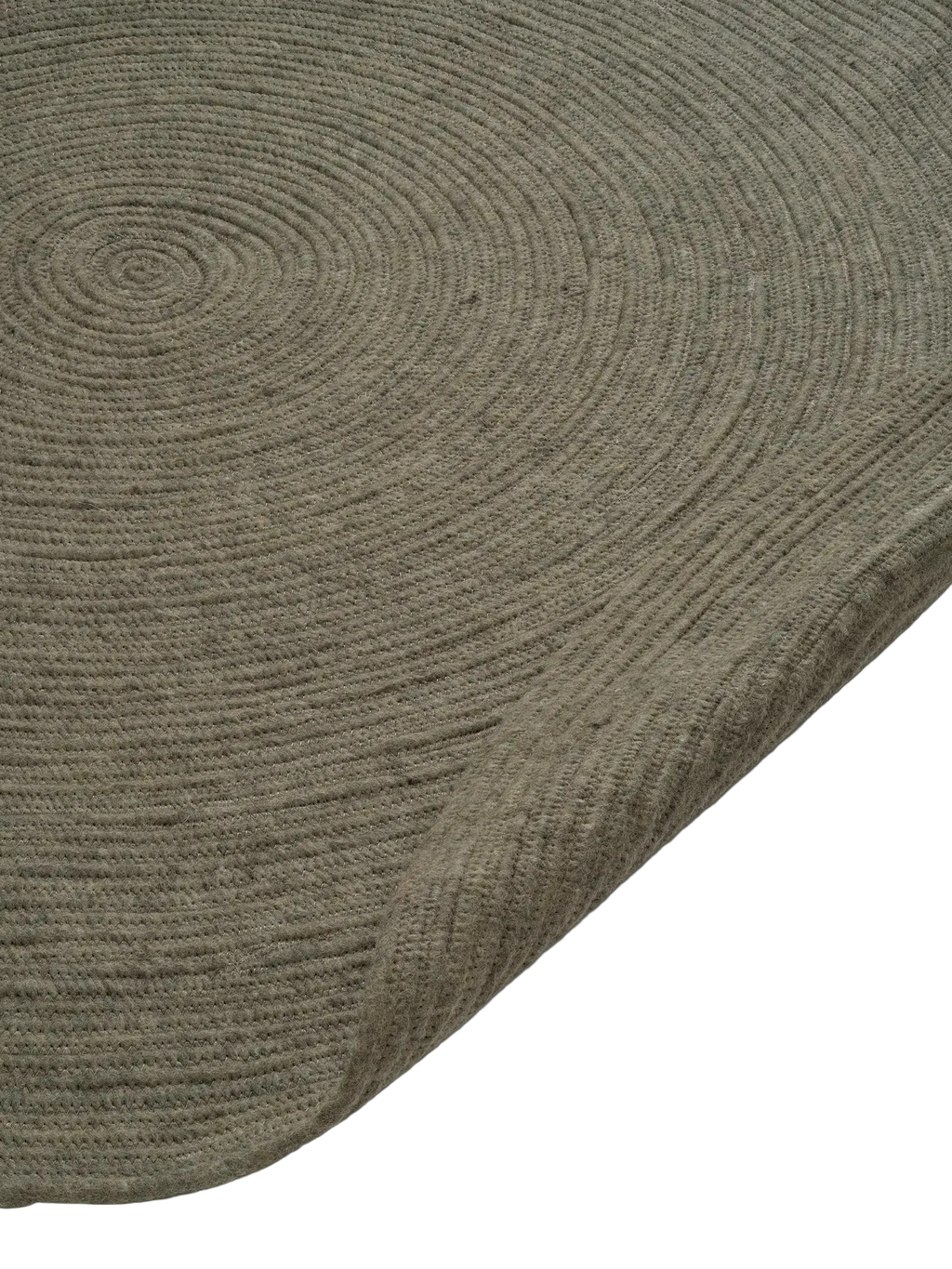 MERINO Round Wool Rug, Forest Green