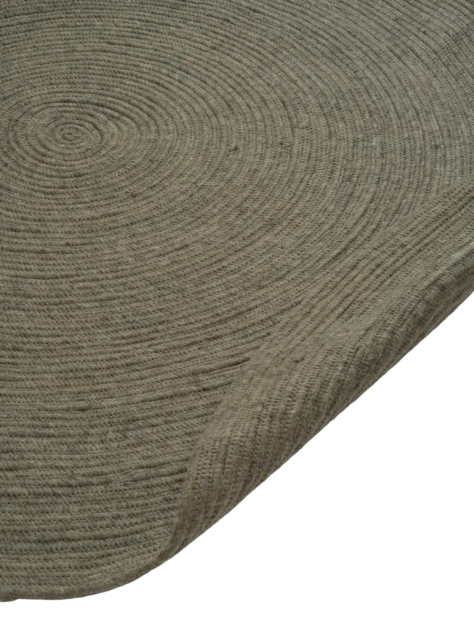 MERINO Round Wool Rug, Forest Green