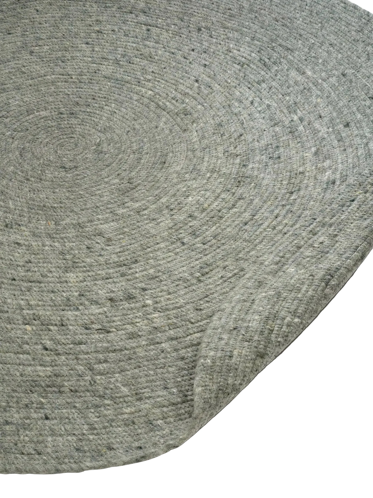 MERINO Round Wool Rug, Green