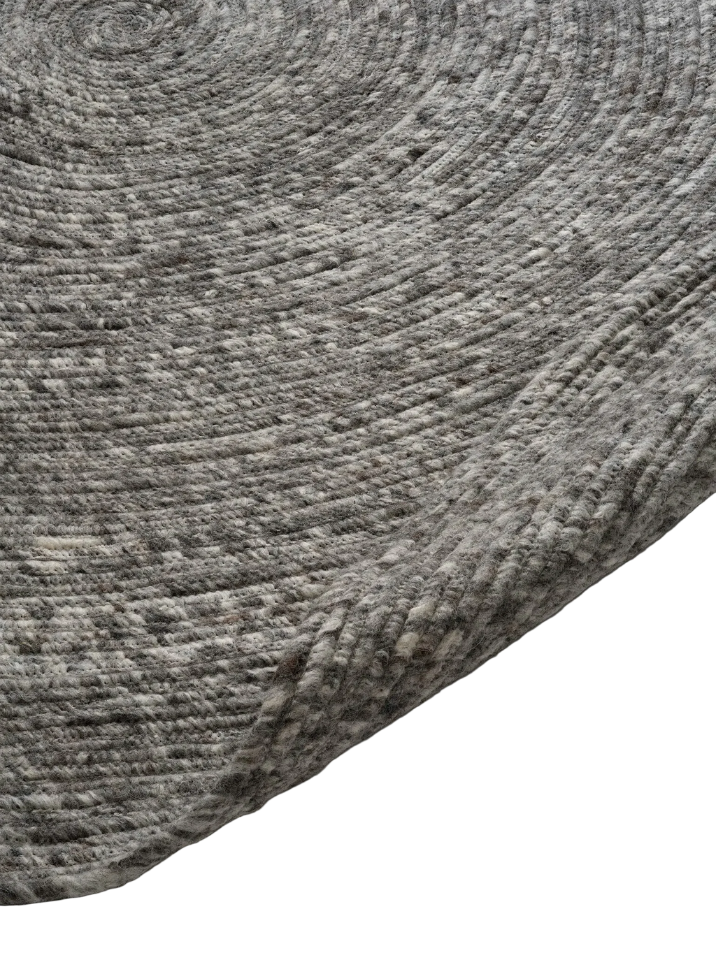 MERINO Round Wool Rug, Grey