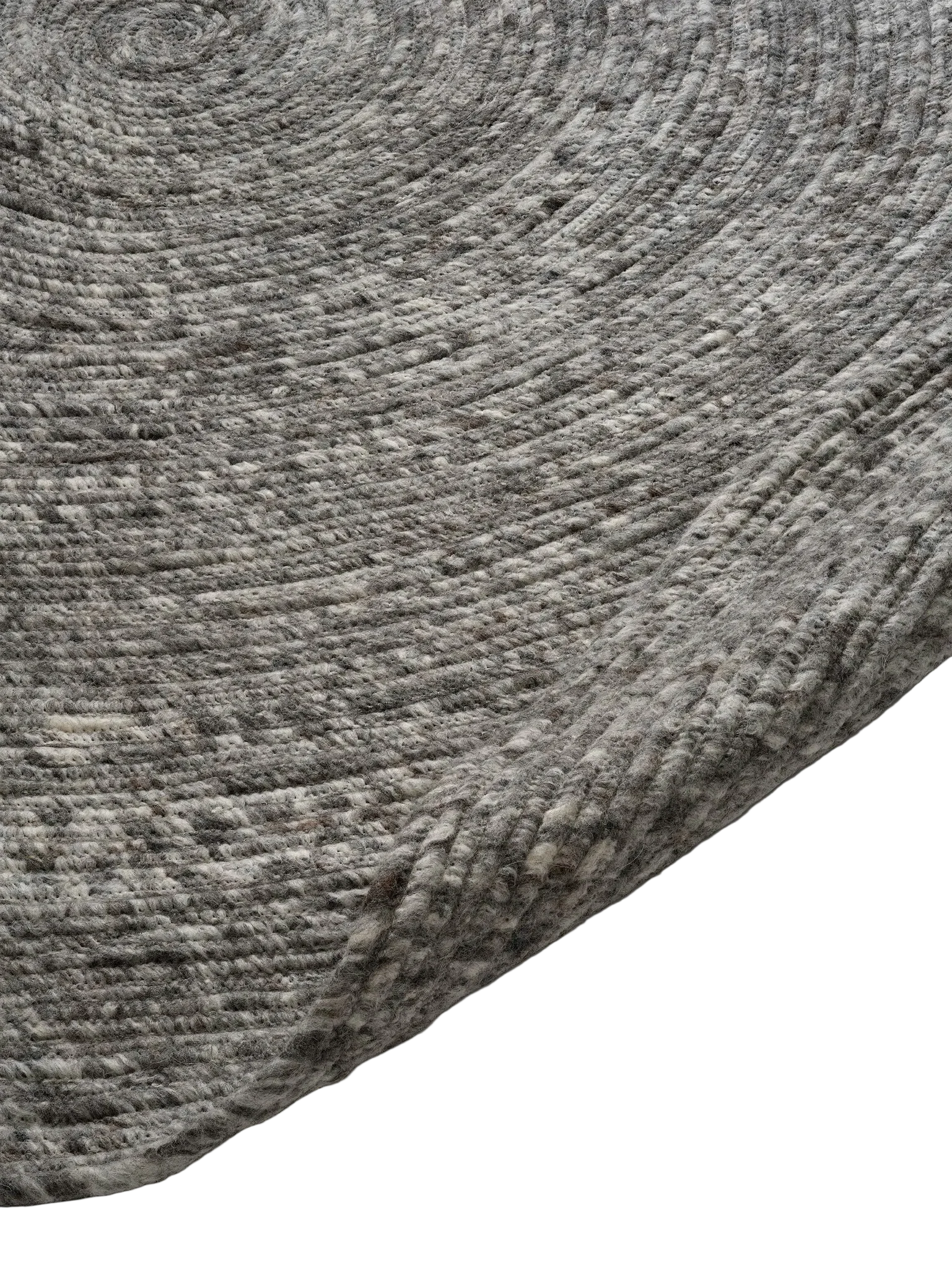 MERINO Round Wool Rug, Grey