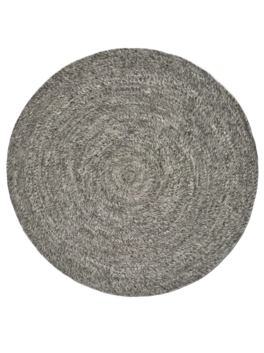 MERINO Round Wool Rug, Grey
