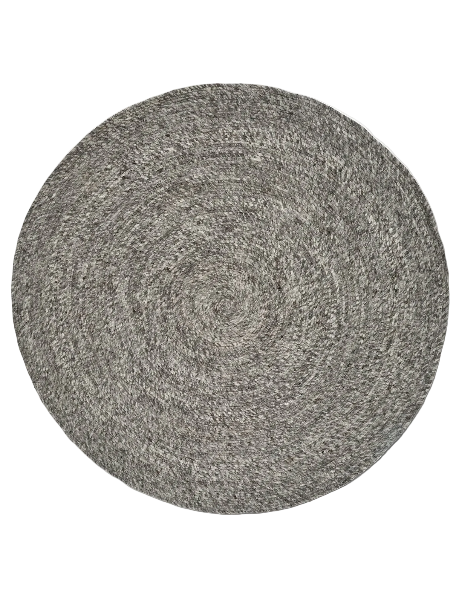 MERINO Round Wool Rug, Grey