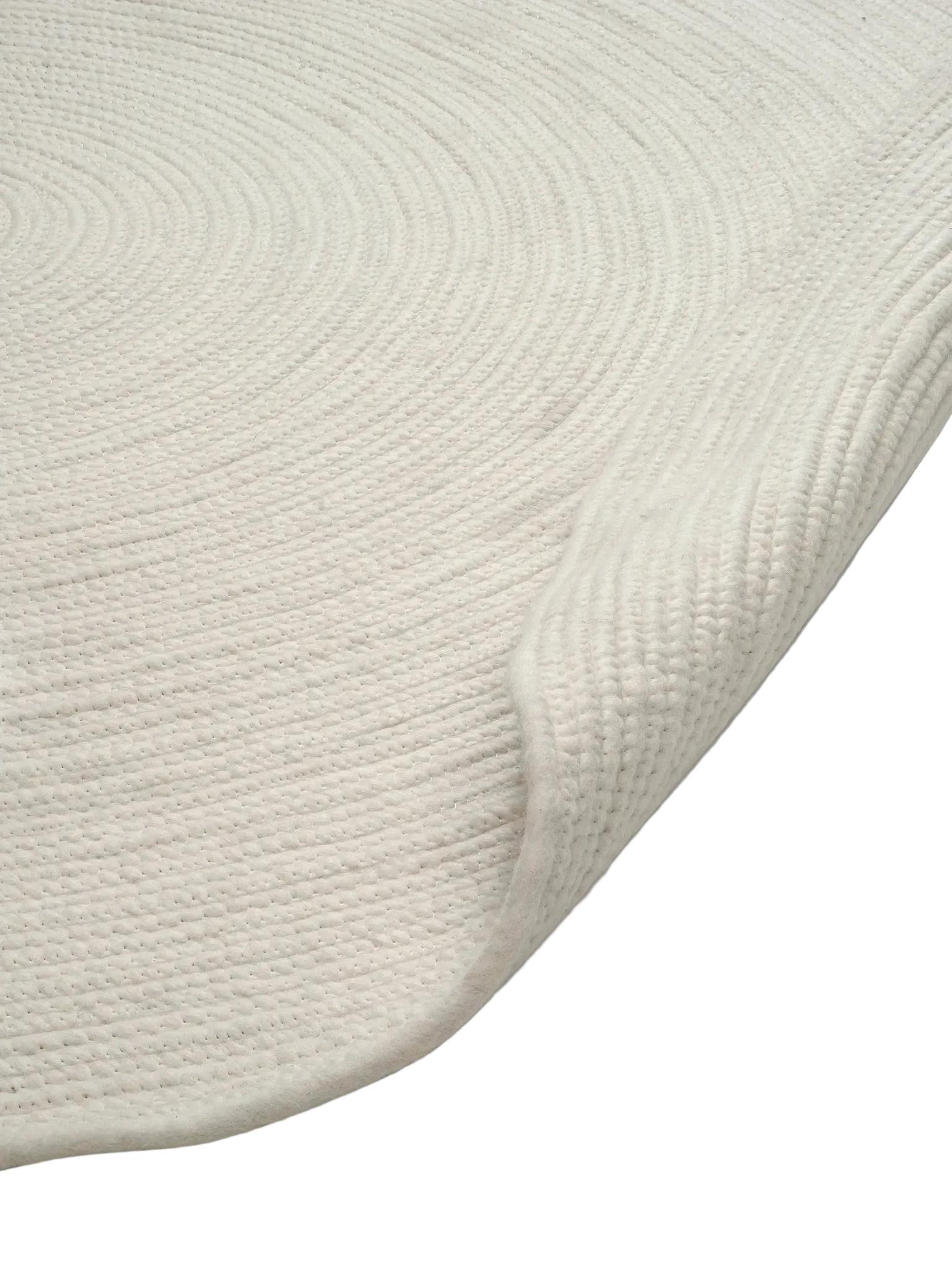 MERINO Round Wool Rug, White