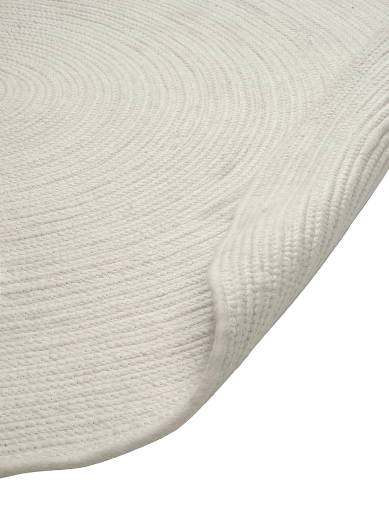 MERINO Round Wool Rug, White