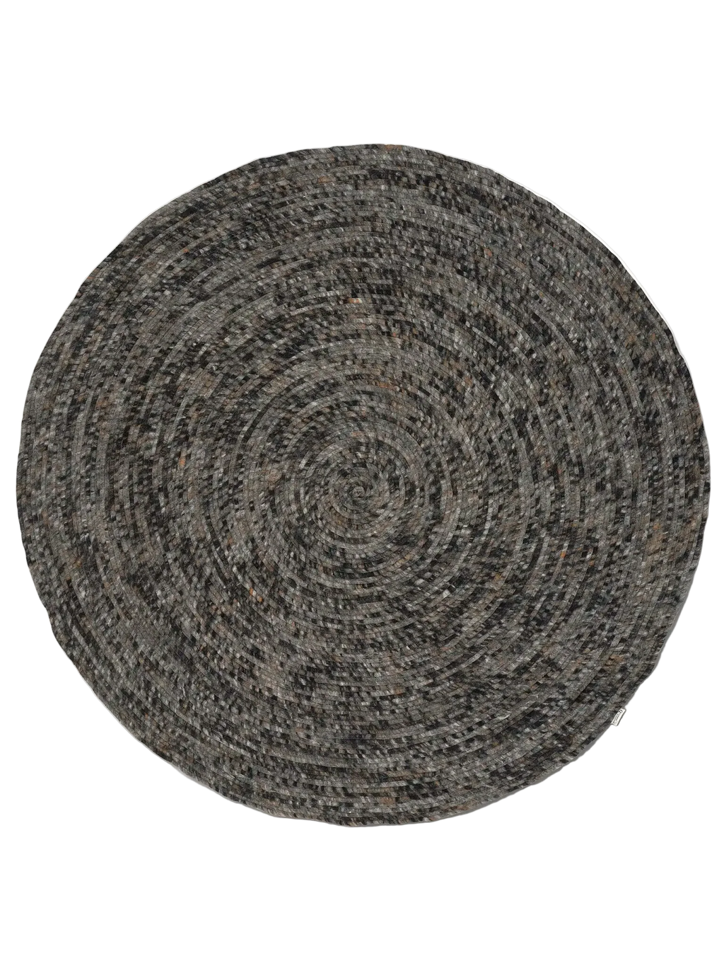 MERINO Round Wool Rug, Grey Melange