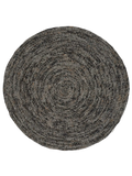MERINO Round Wool Rug, Grey Melange