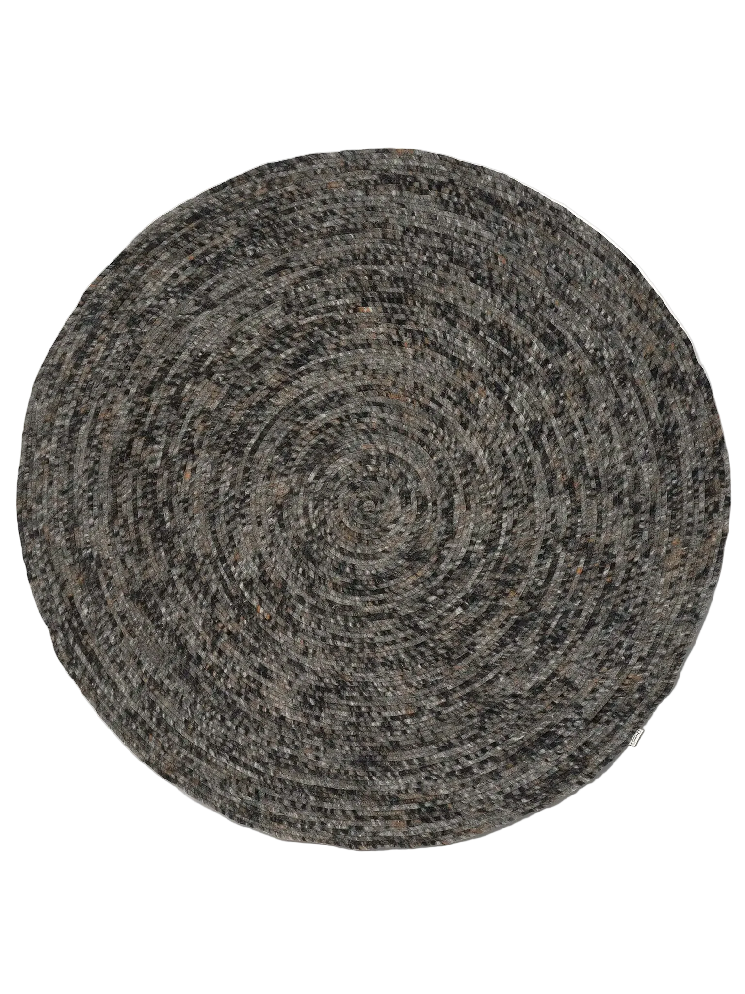 MERINO Round Wool Rug, Grey Melange