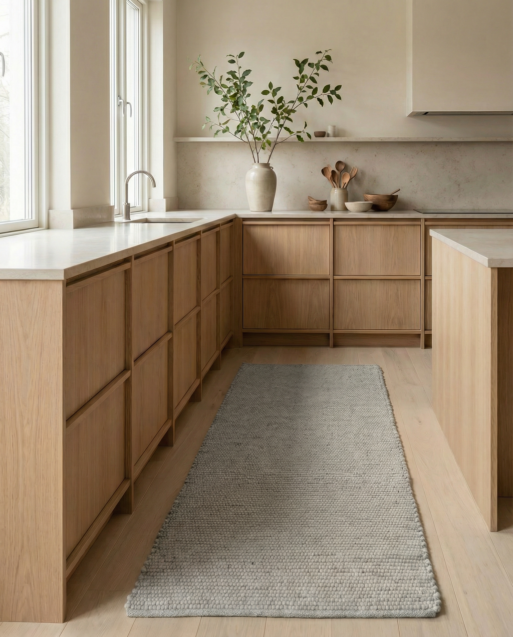 MERINO Runner Merino Wool, Concrete, MANY SIZE
