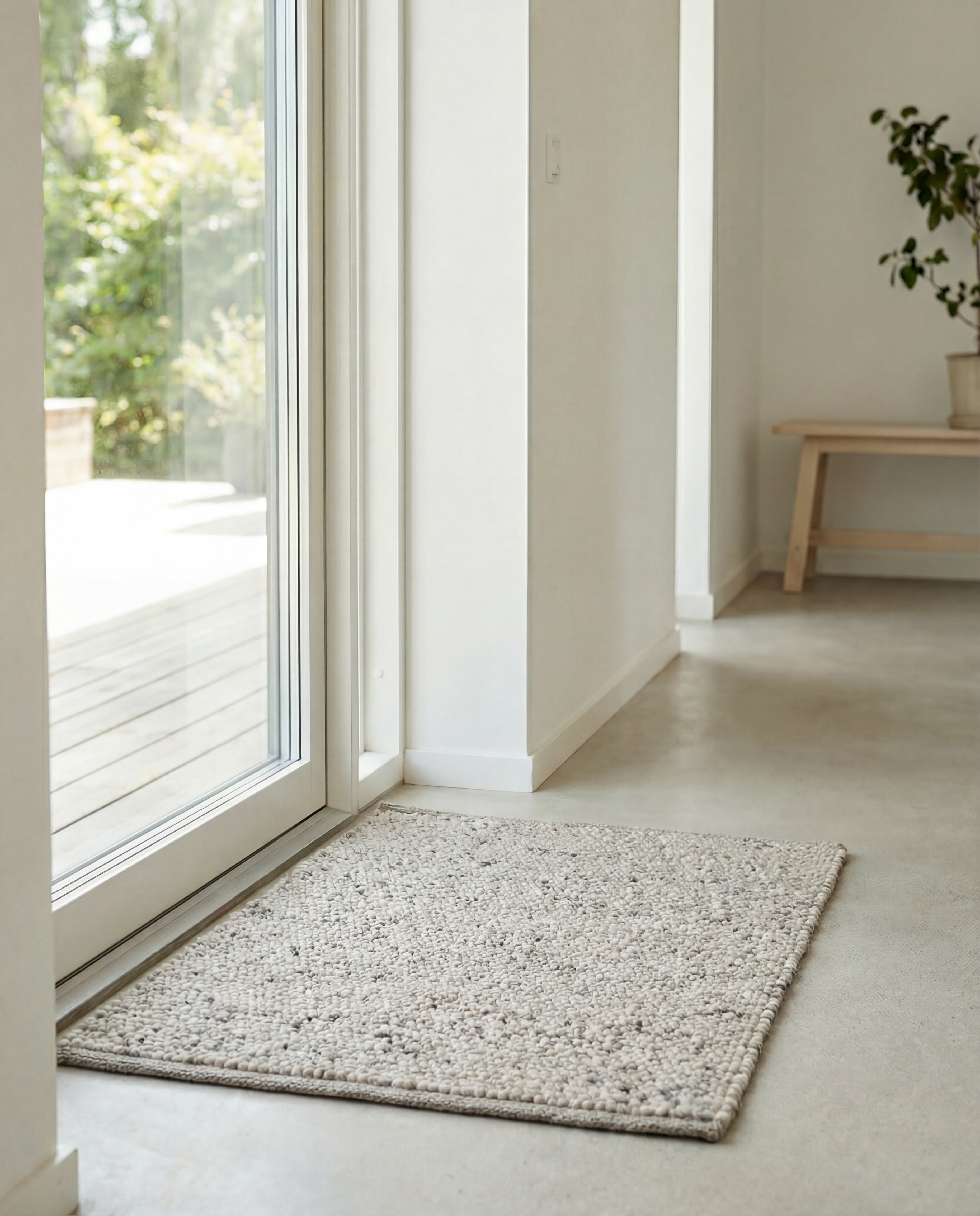 MERINO DOORMAT, WOOL, BEIGE